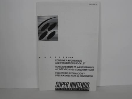SNES Consumer Info & Precautions Booklet - SNES Manual